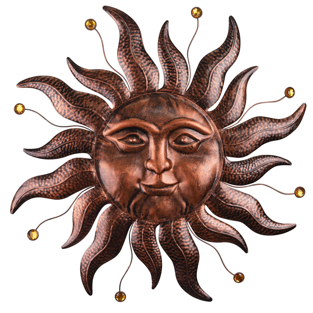 VESTCDF front view sun face showing vintage gold color and visual warmth