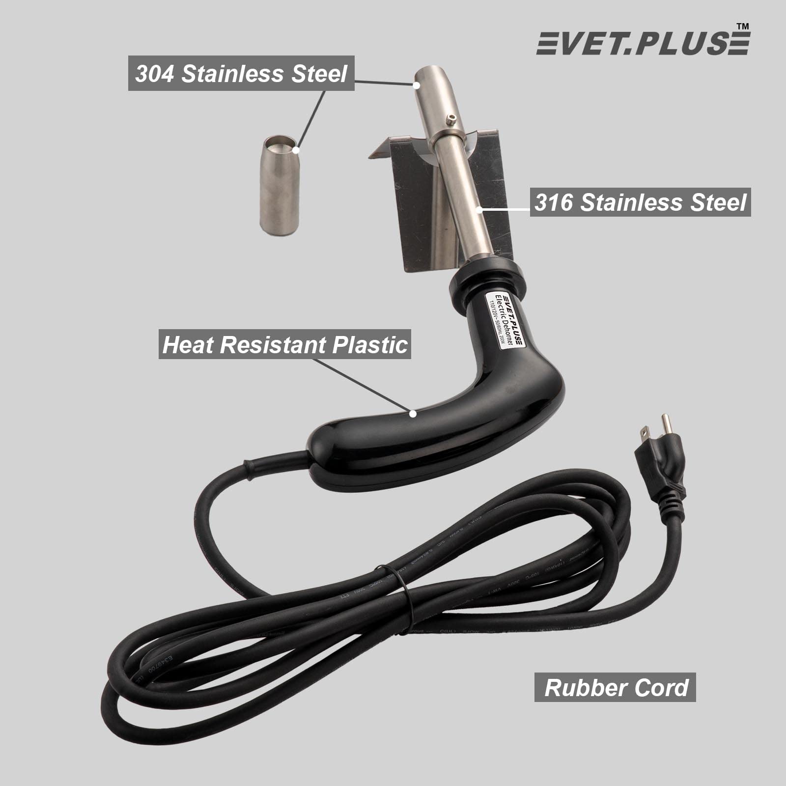 VET.PLUS digital temperature display illuminated for accurate heat control benefit