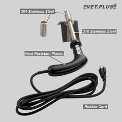 VET.PLUS digital temperature display illuminated for accurate heat control benefit