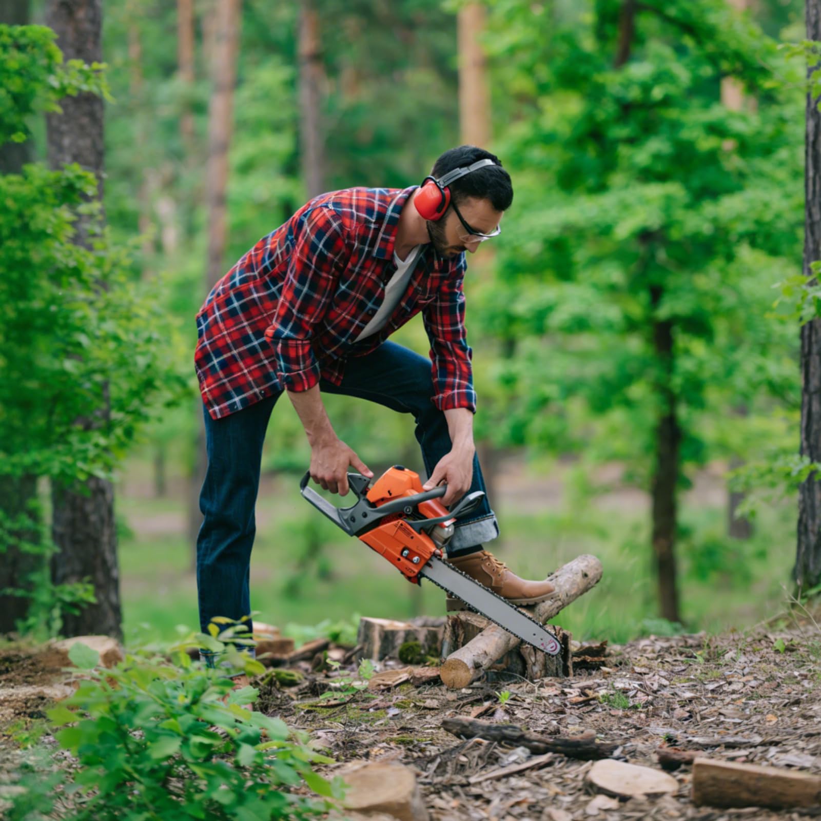 Vetoper chainsaw in a yard cutting timber illustrating reliable field performance