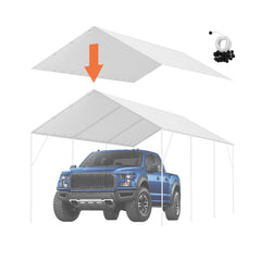 VEVOR front view of 10x20 canopy cover showing full protective shelter benefit