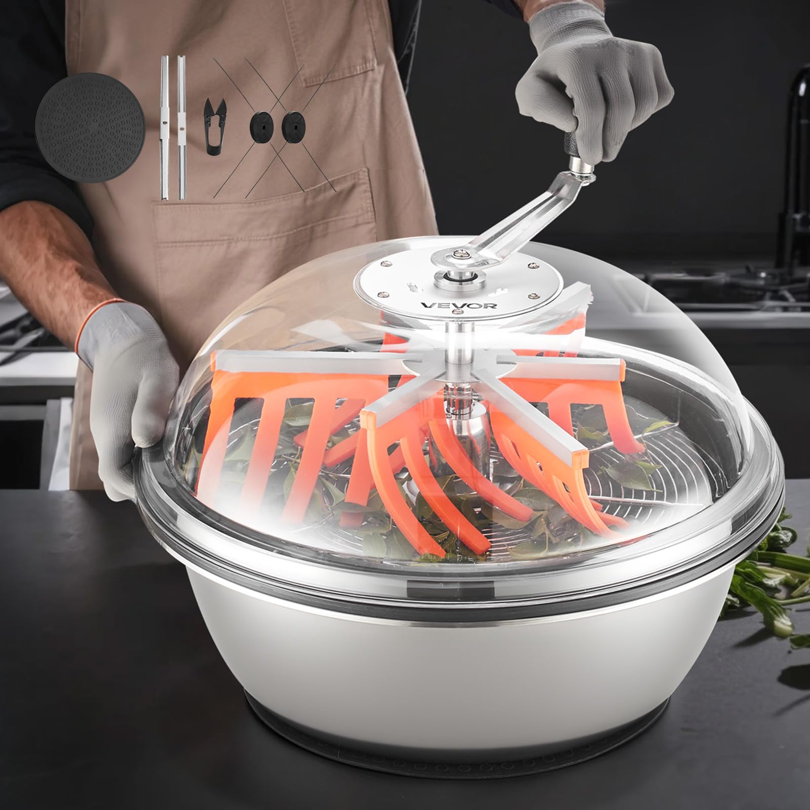 VEVOR front view of 19-inch trimmer showing compact design and faster processing