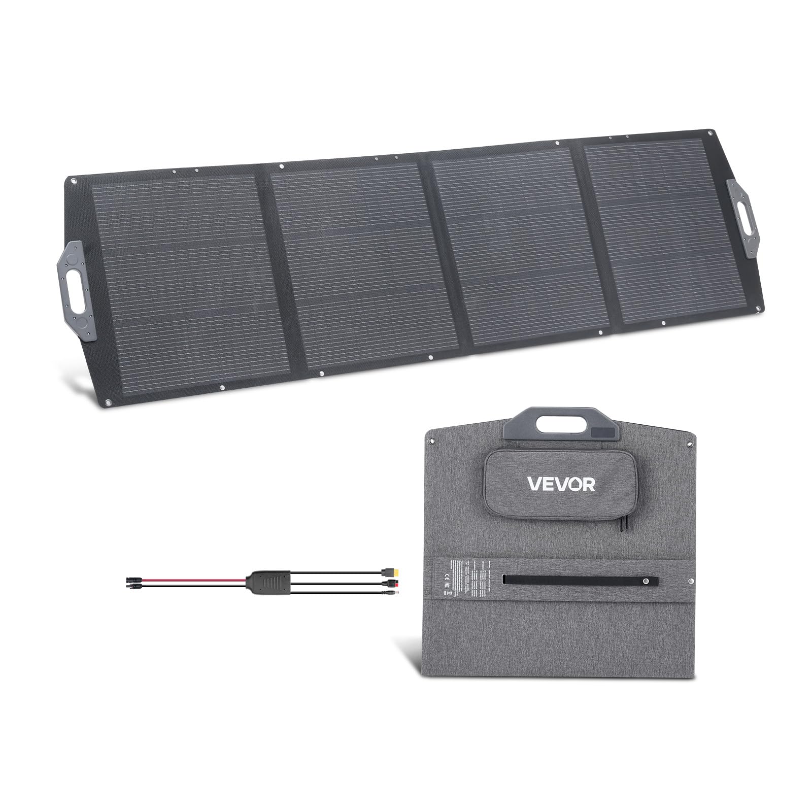 VEVOR 200W front view showing panel and logo for portable charging
