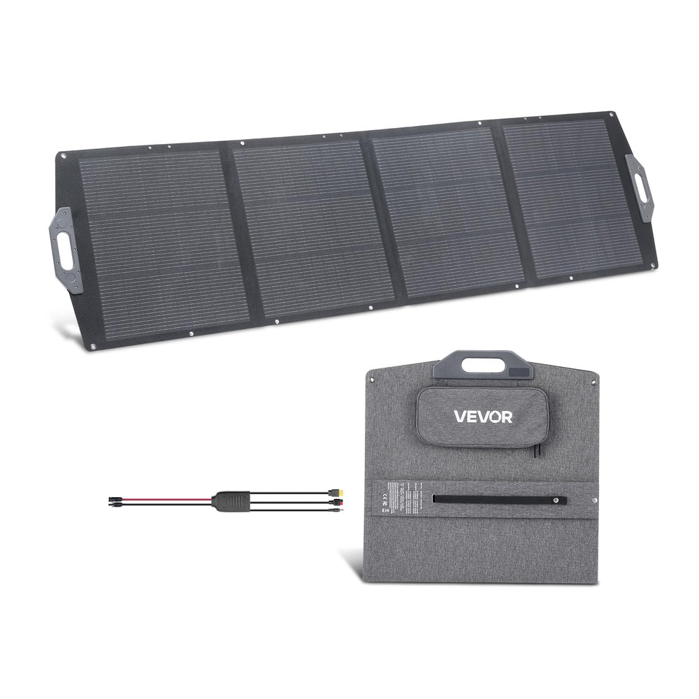 VEVOR 200W front view showing panel and logo for portable charging