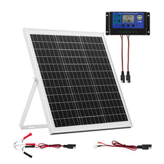 VEVOR front view of 20W solar panel showing compact design and easy mounting benefit