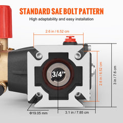 VEVOR 3/4-inch keyed shaft detail ensuring secure drive coupling benefit reliable power transfer