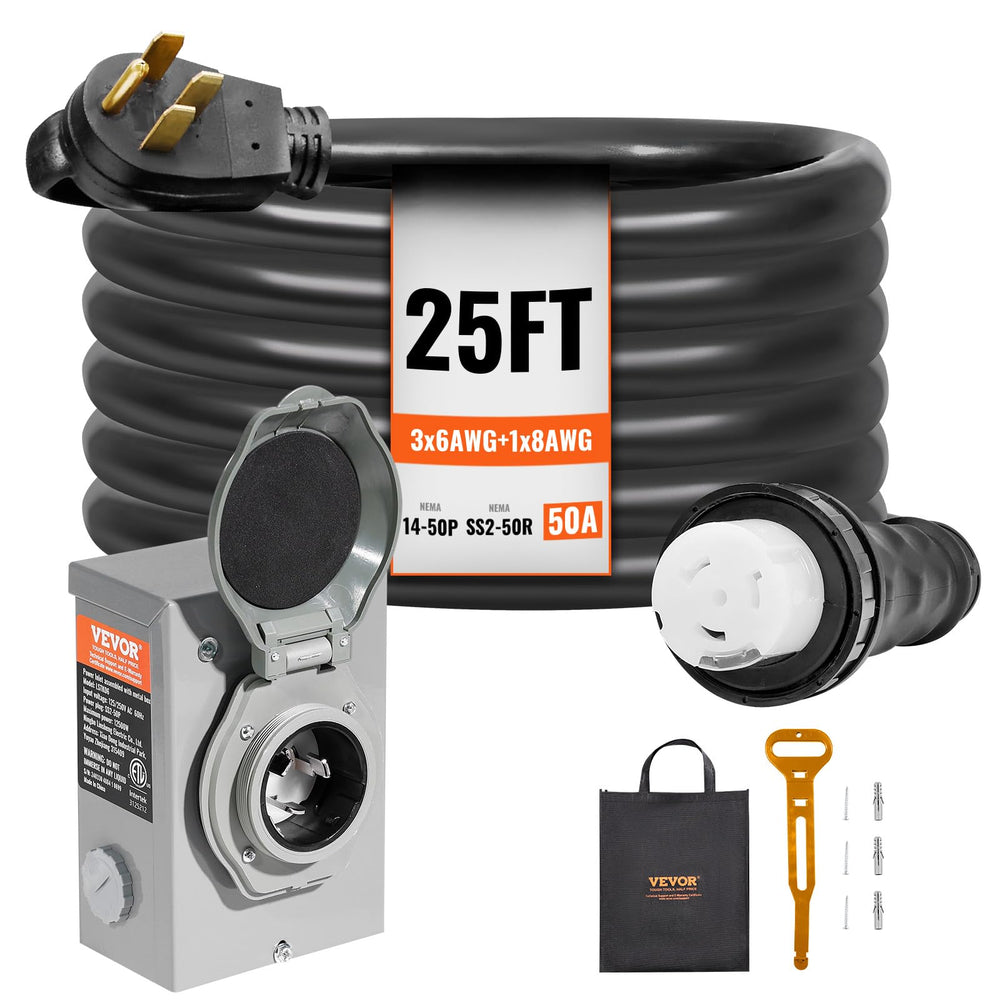 VEVOR inlet box front view showing weather-resistant coating and easy install