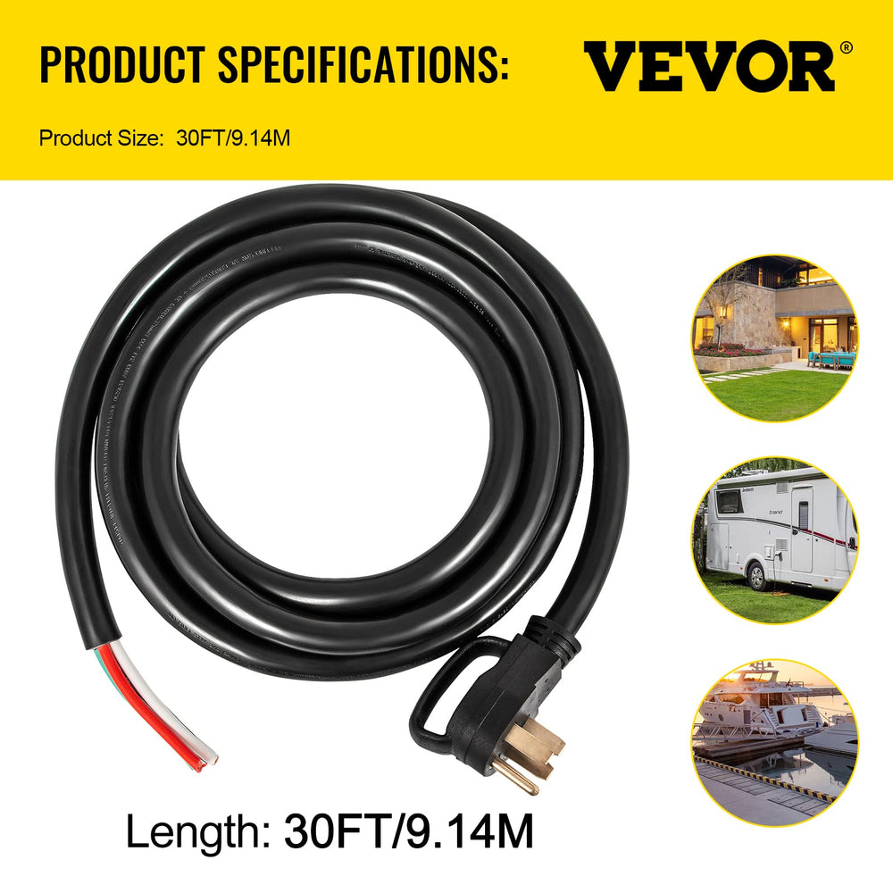 VEVOR cord beside ruler for scale showing 30ft length and practical campsite reach
