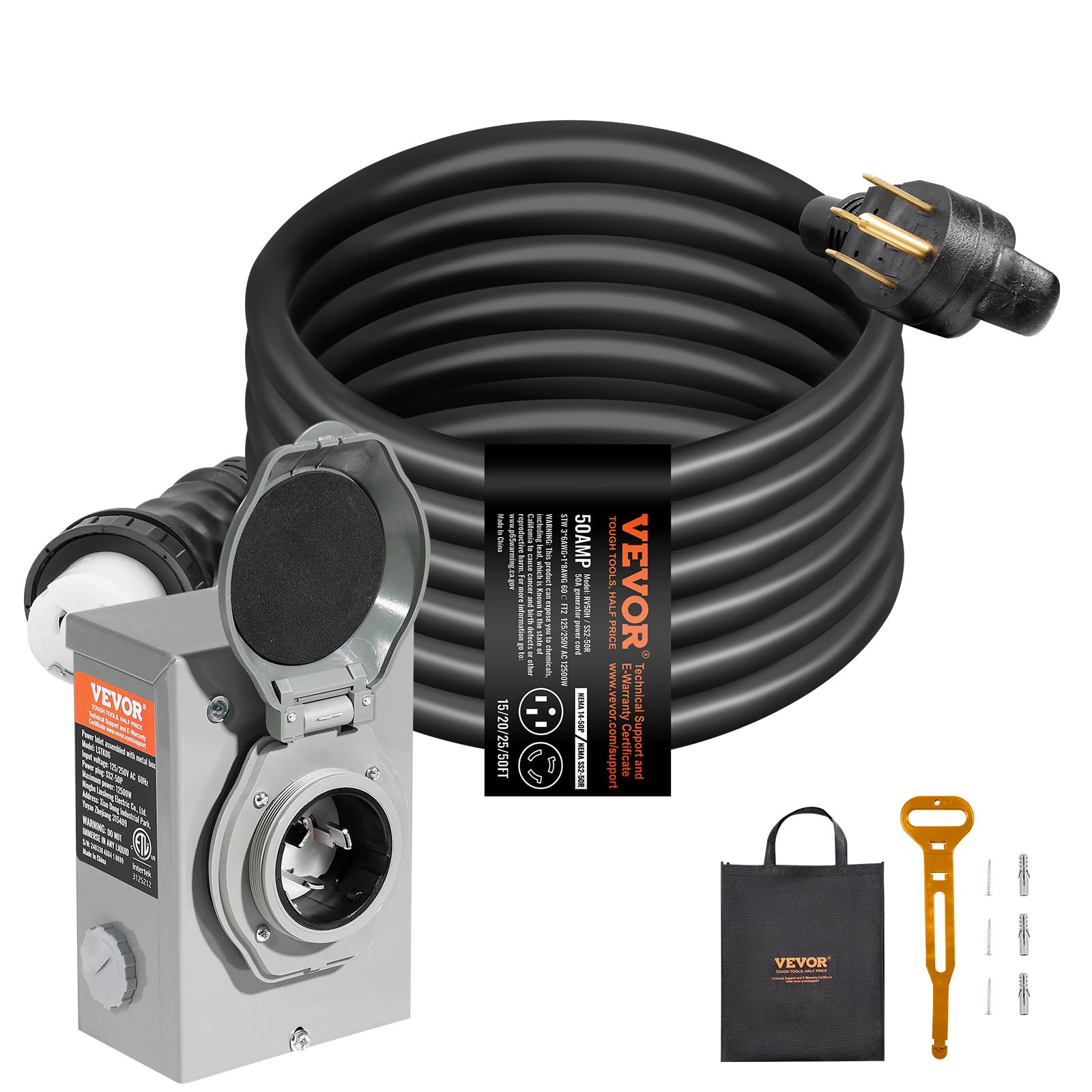 VEVOR kit next to hand tools showing scale and compact installation footprint
