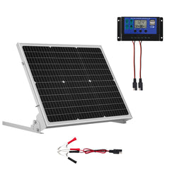 VEVOR 50W panel front view showing compact design and durable frame benefit of space-efficient charging
