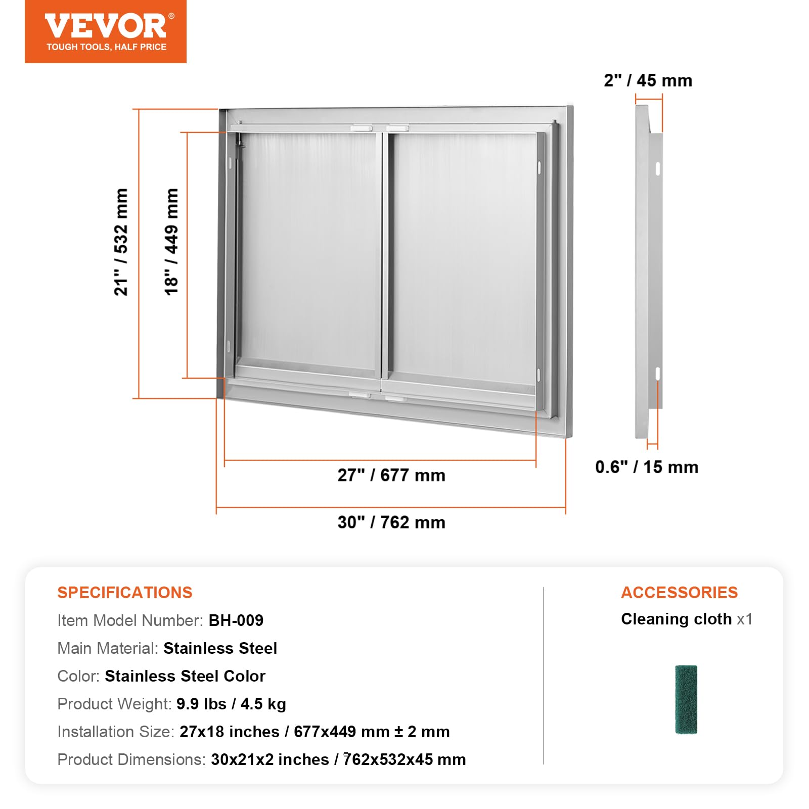 VEVOR frame edge finish with bent thickened edges for safer handling and long-lasting strength