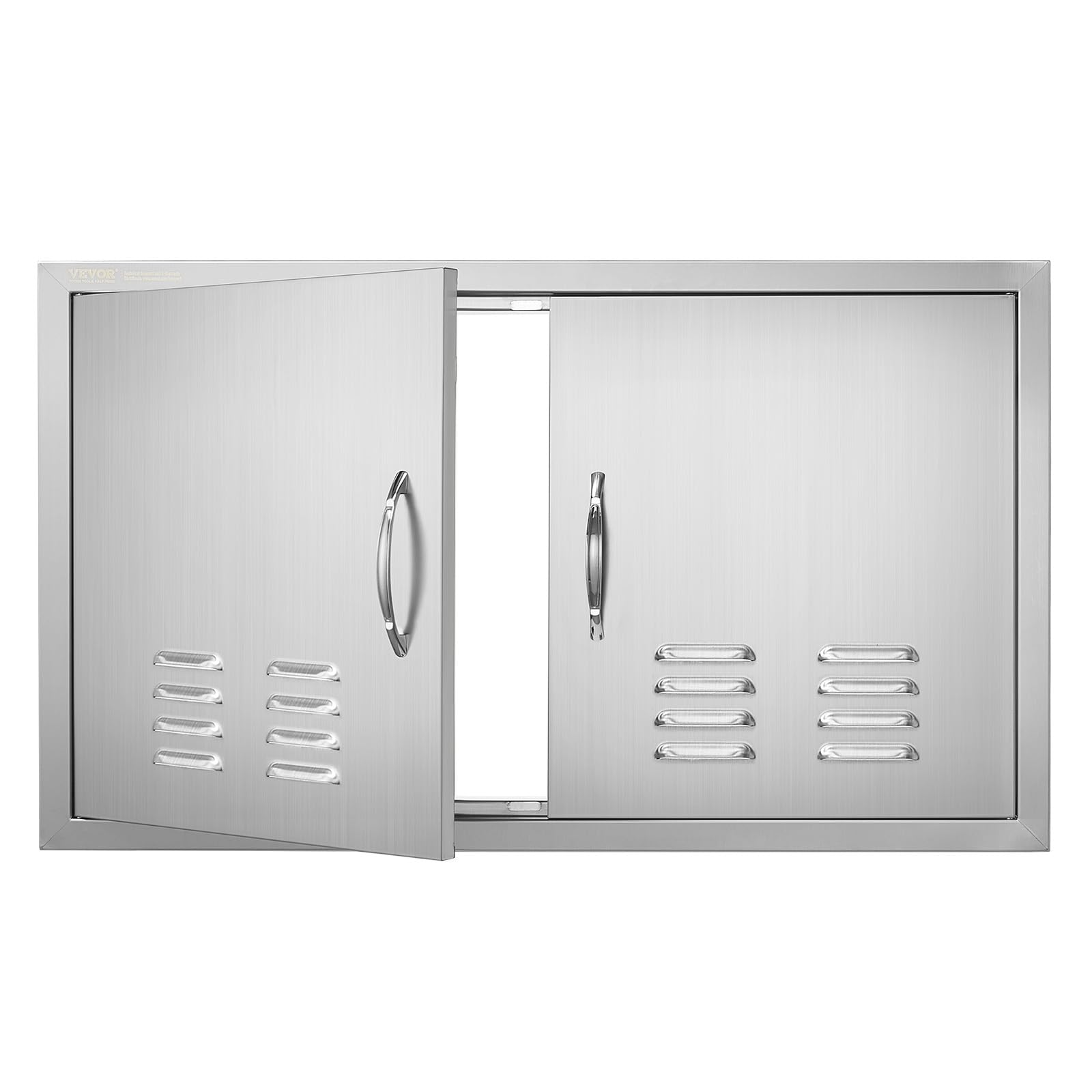 VEVOR front view of stainless steel double access door showing clean finish and security