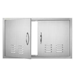 VEVOR front view of stainless steel double access door showing clean finish and security