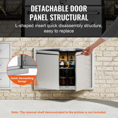 VEVOR magnet closure at top and bottom keeping cabinet contents secure and sealed