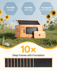 VEVOR acrylic window close-up for easy observation and reduced hive disturbance