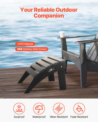VEVOR ottoman folded flat for compact storage and easy transport