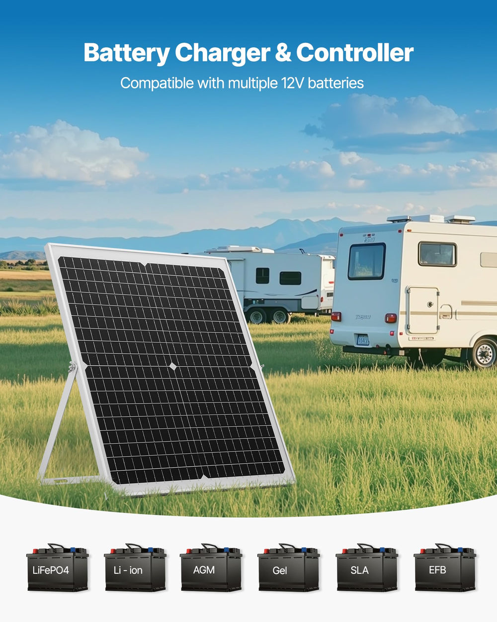 VEVOR adjustable bracket angled to capture sun and maximize solar exposure benefit