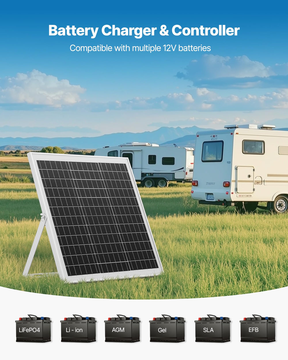 VEVOR panel installed on adjustable bracket delivering optimal sun exposure benefit