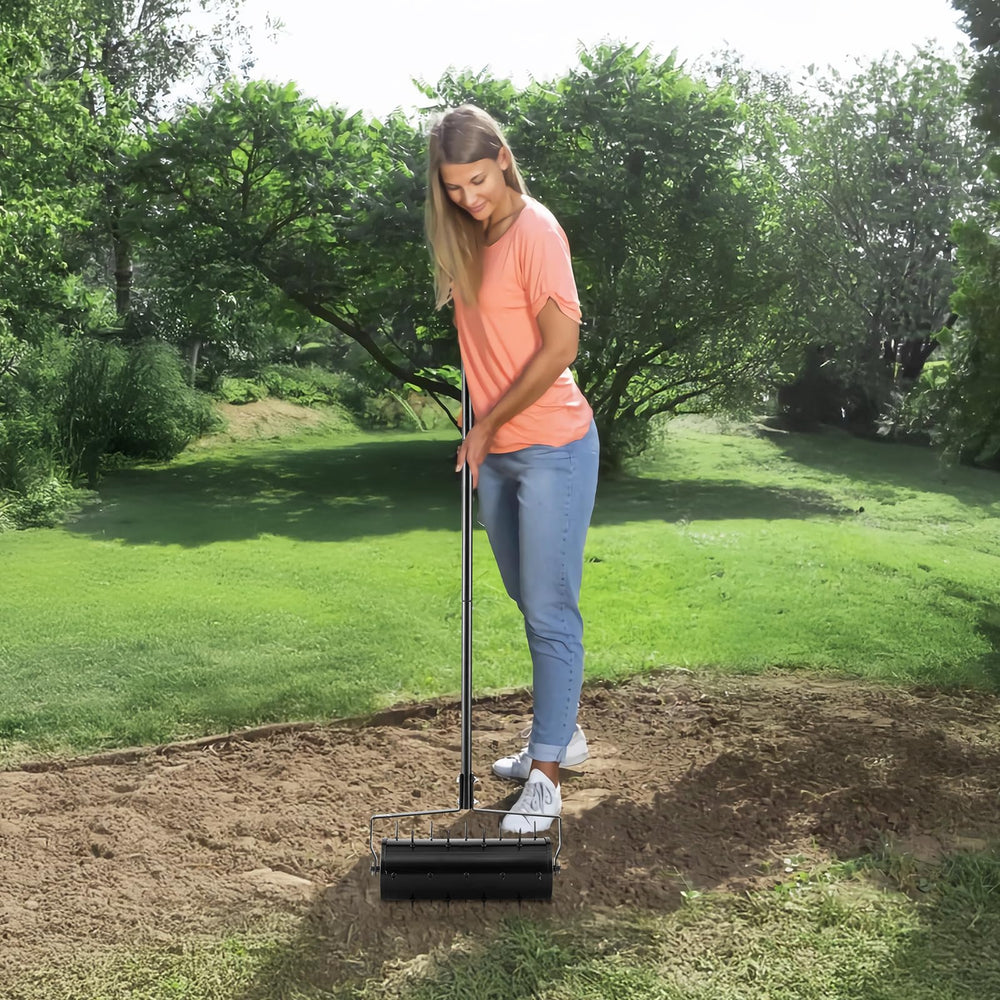 VEVOR aerator folded for storage demonstrating compactness and space saving