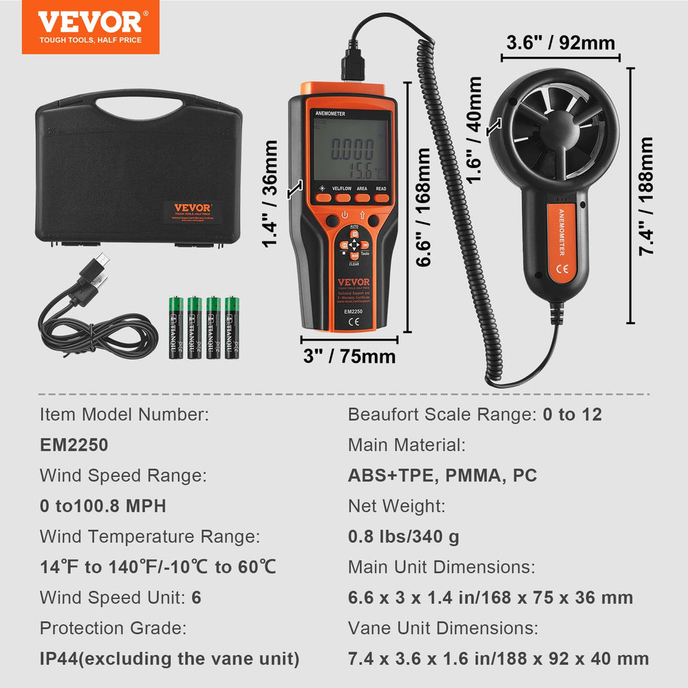 VEVOR mounted on boat rail measuring wind for sailing safety and planning