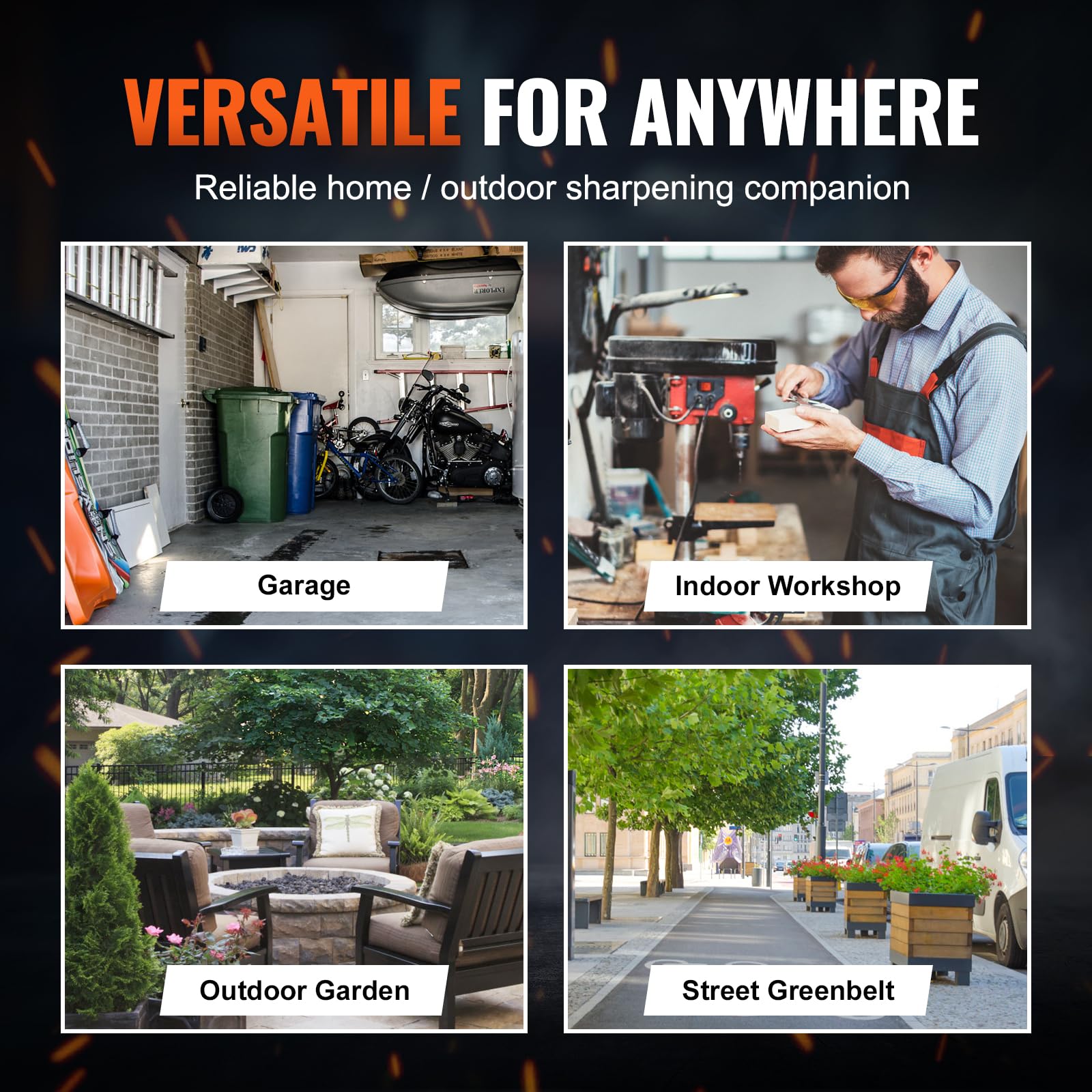 VEVOR anti-slip handle detail for secure grip and reduced operator fatigue