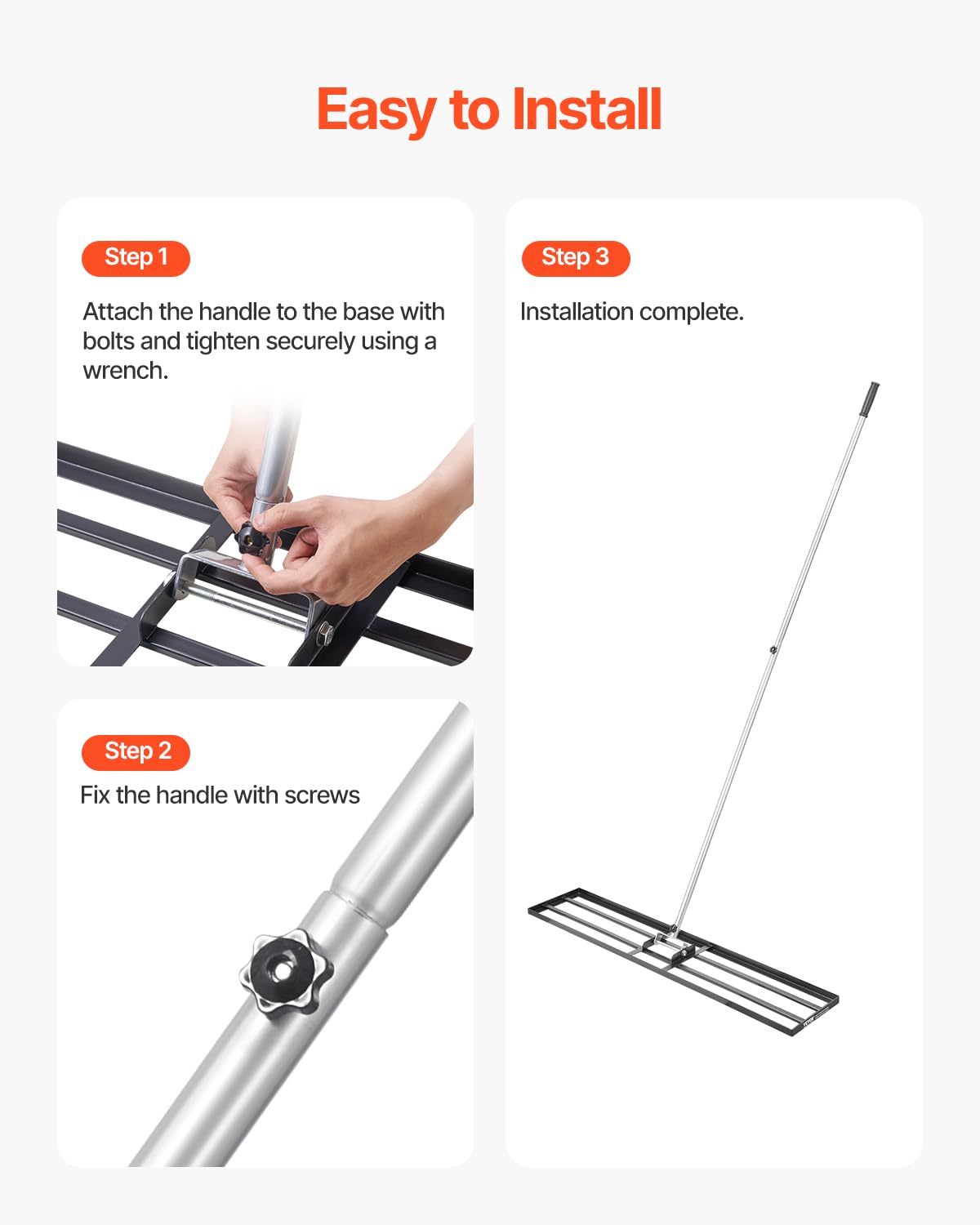 VEVOR assembly and tools included showing wrench and gloves for fast setup and safe handling