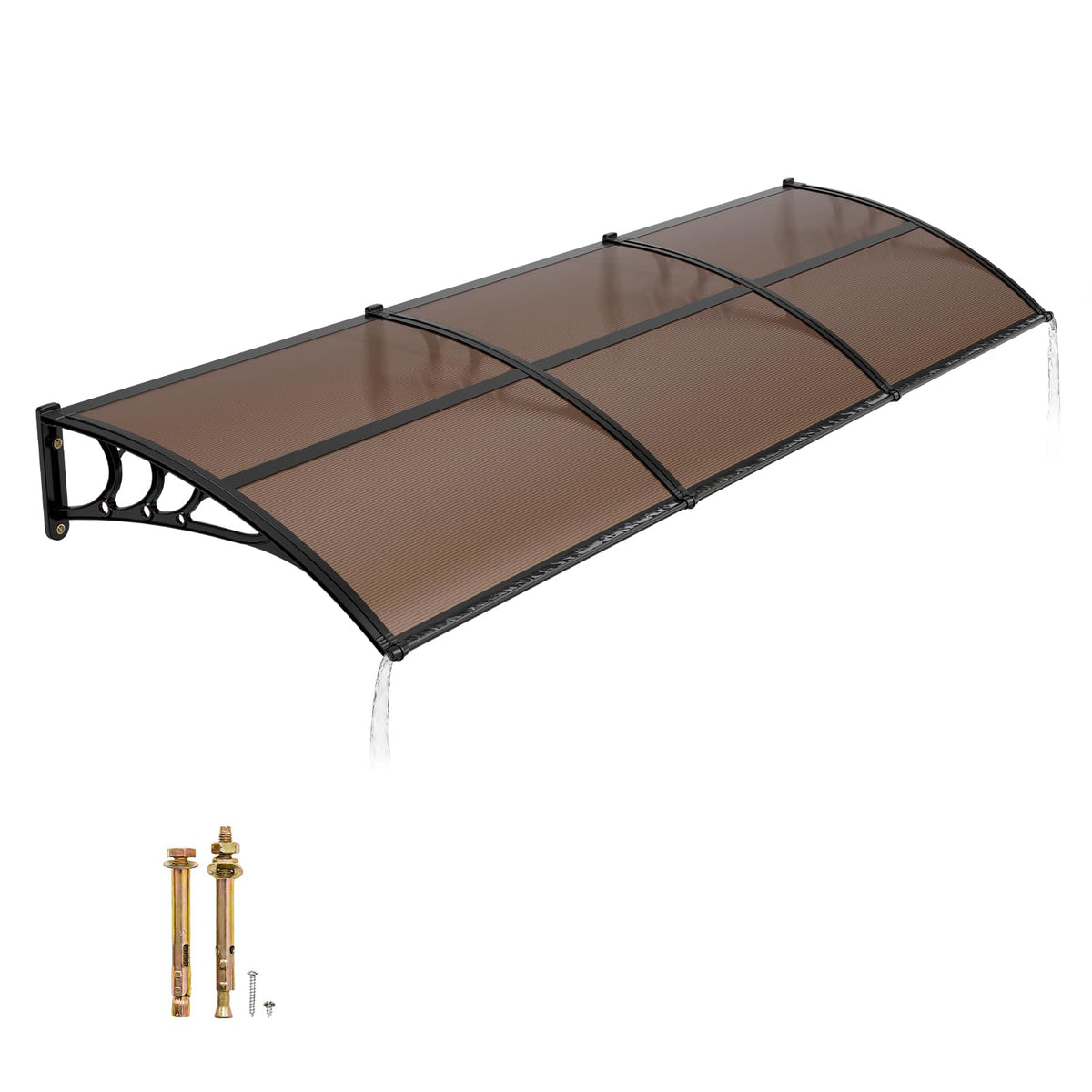 VEVOR awning front view showing modern protection and curb appeal