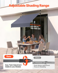 VEVOR side pole adjustment showing twist-lock stability for fit