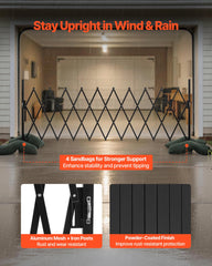 VEVOR folded barricade compact storage demonstrating space-saving benefit