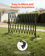 VEVOR lockable caster detail highlighting smooth mobility and secure-lock benefit