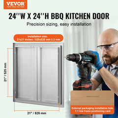 VEVOR close-up hinge detail demonstrating reversible hinge that enables easy door swing change