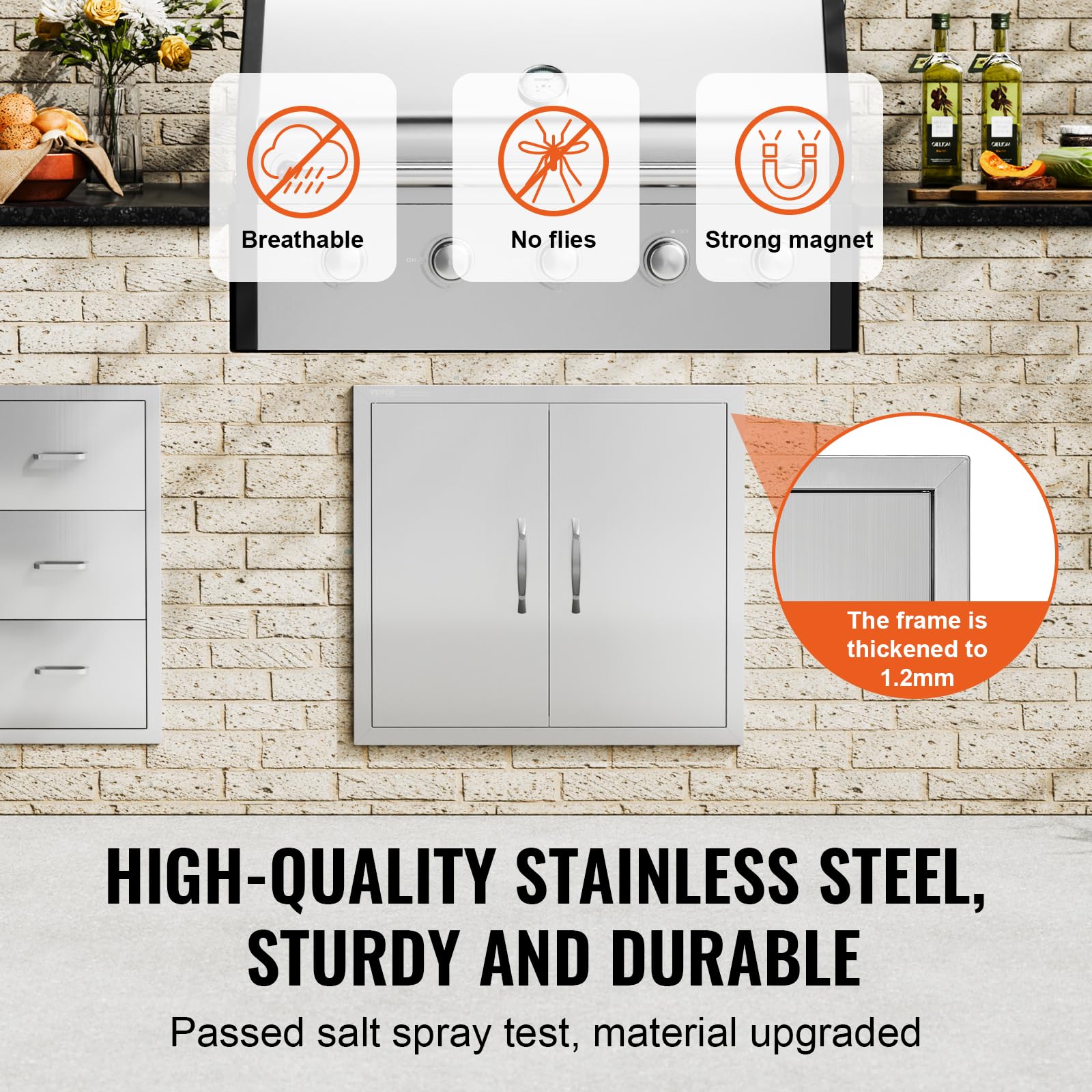 VEVOR frame edge detail showing seamless construction for durability