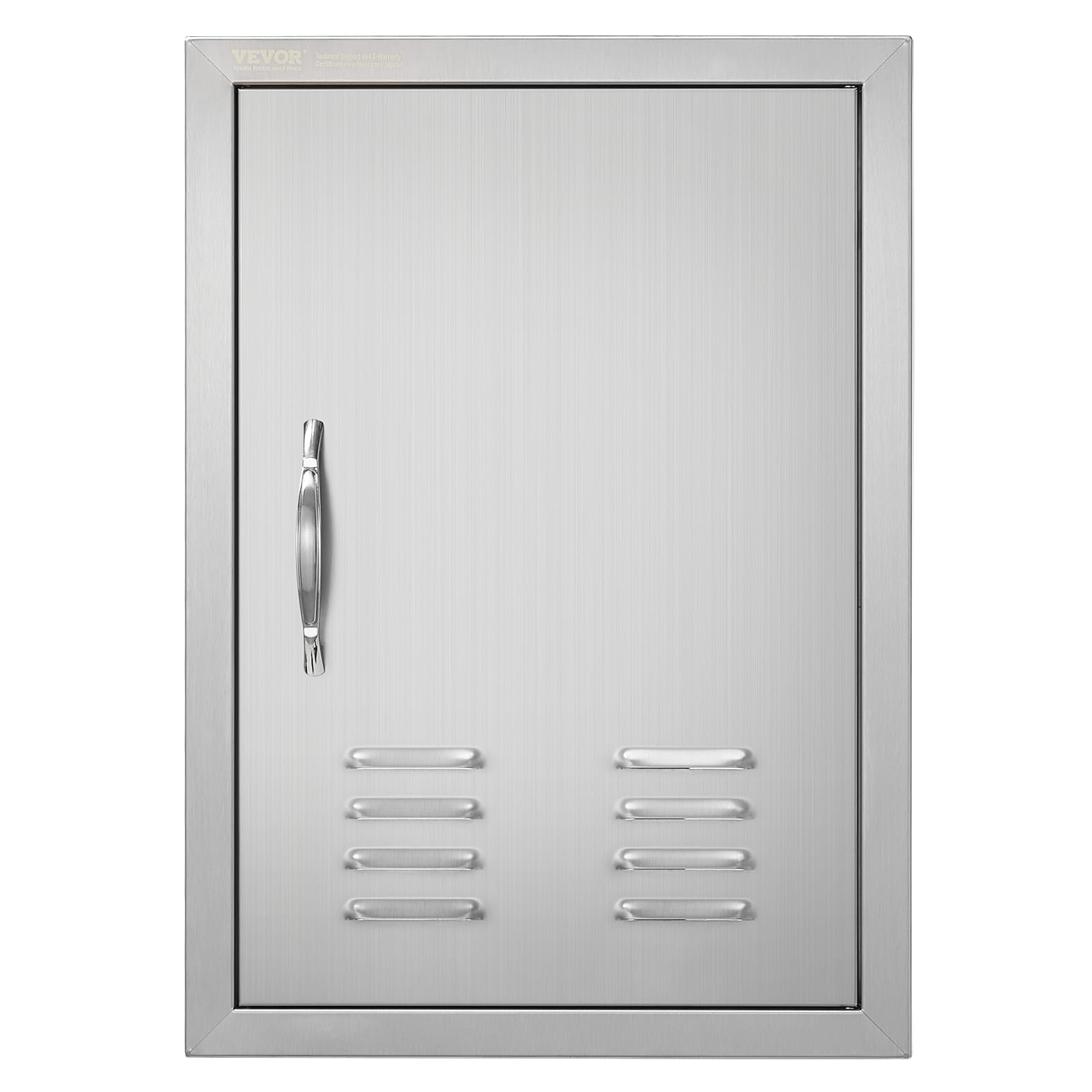 VEVOR front view showing flush stainless steel door and tidy finish for weather resistance