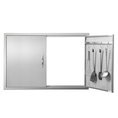 VEVOR front view showing stainless steel access door and clean flush finish benefit