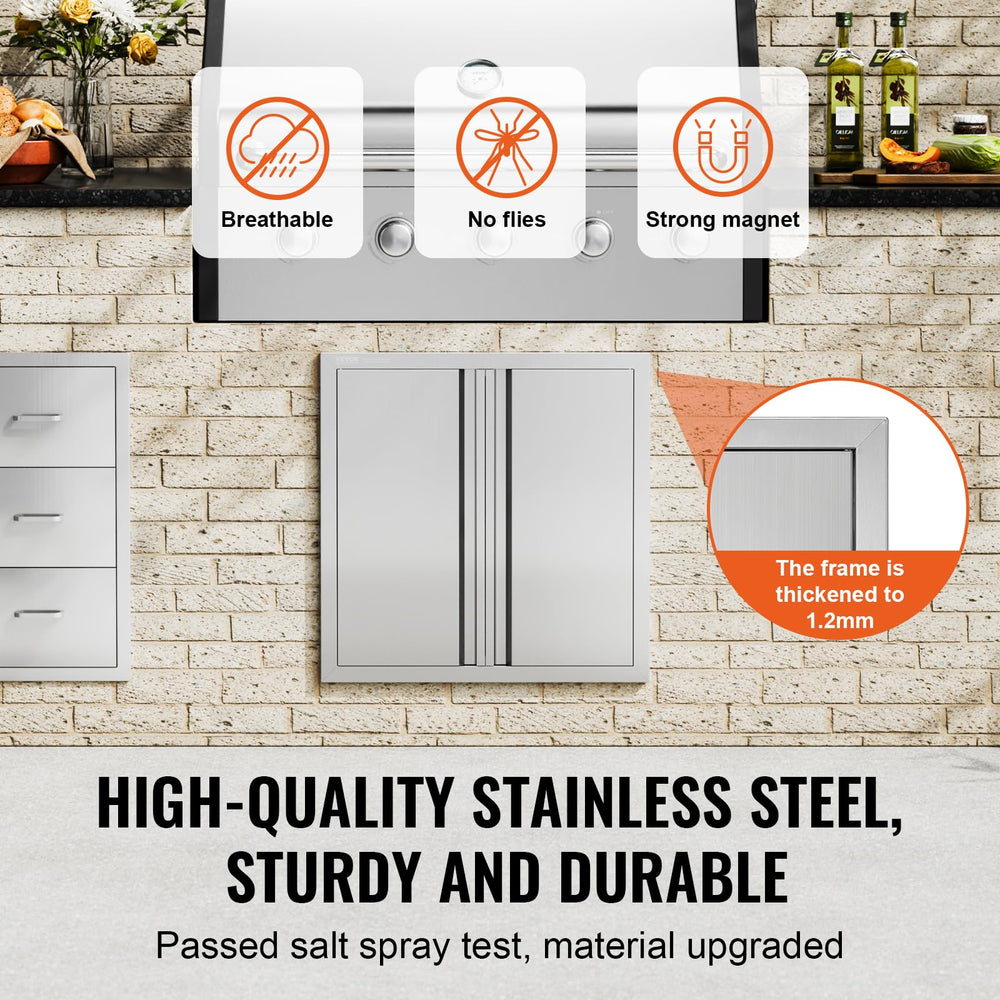 VEVOR hidden handle detail highlighting recessed grip for safe, snag-free operation