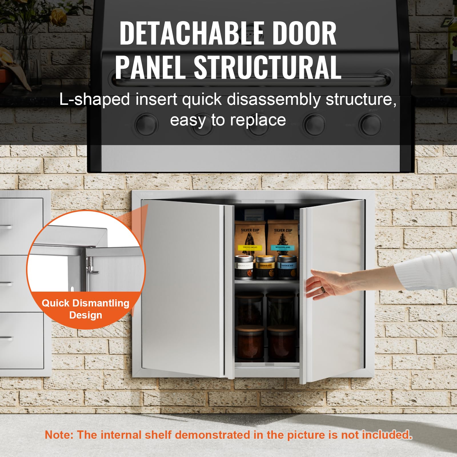 VEVOR door installed on outdoor island demonstrating clean integration