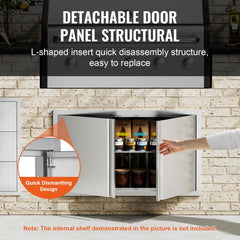VEVOR door open with hinge visible demonstrating reversible installation