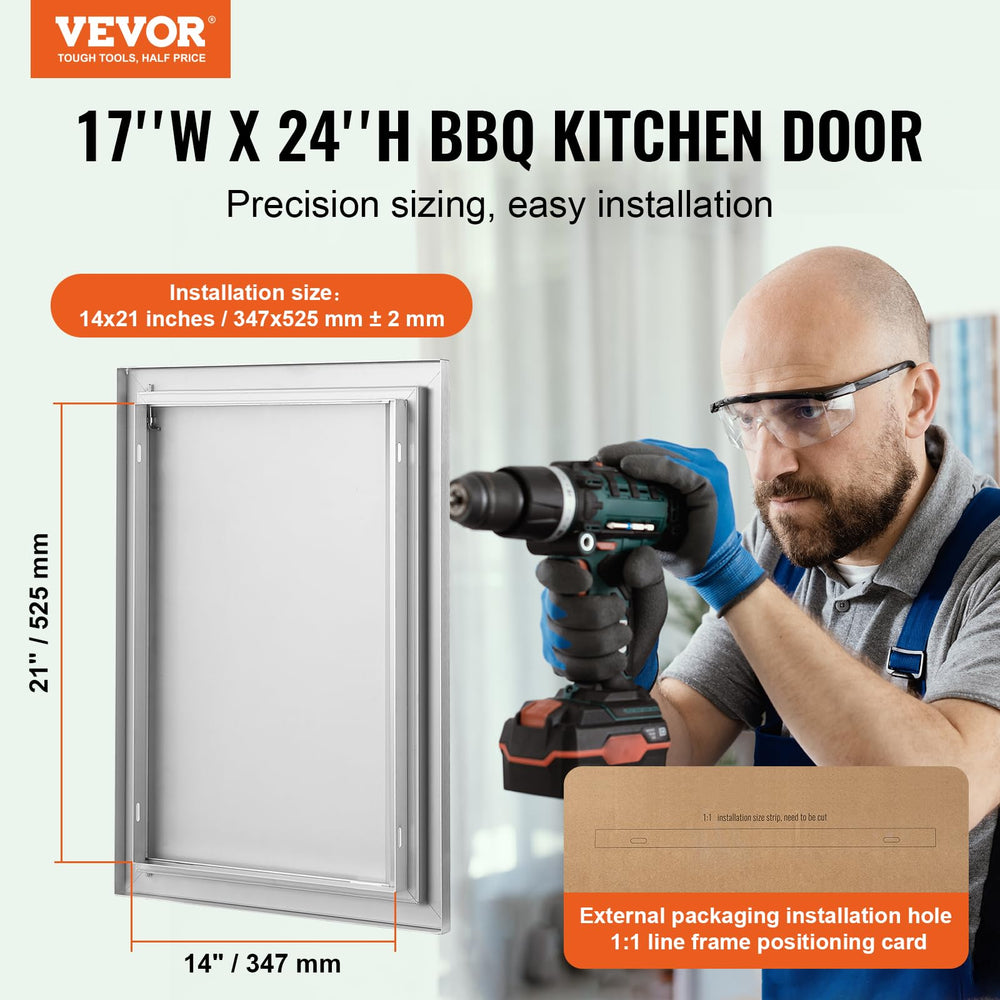 VEVOR close-up of recessed handle offering snag-free operation