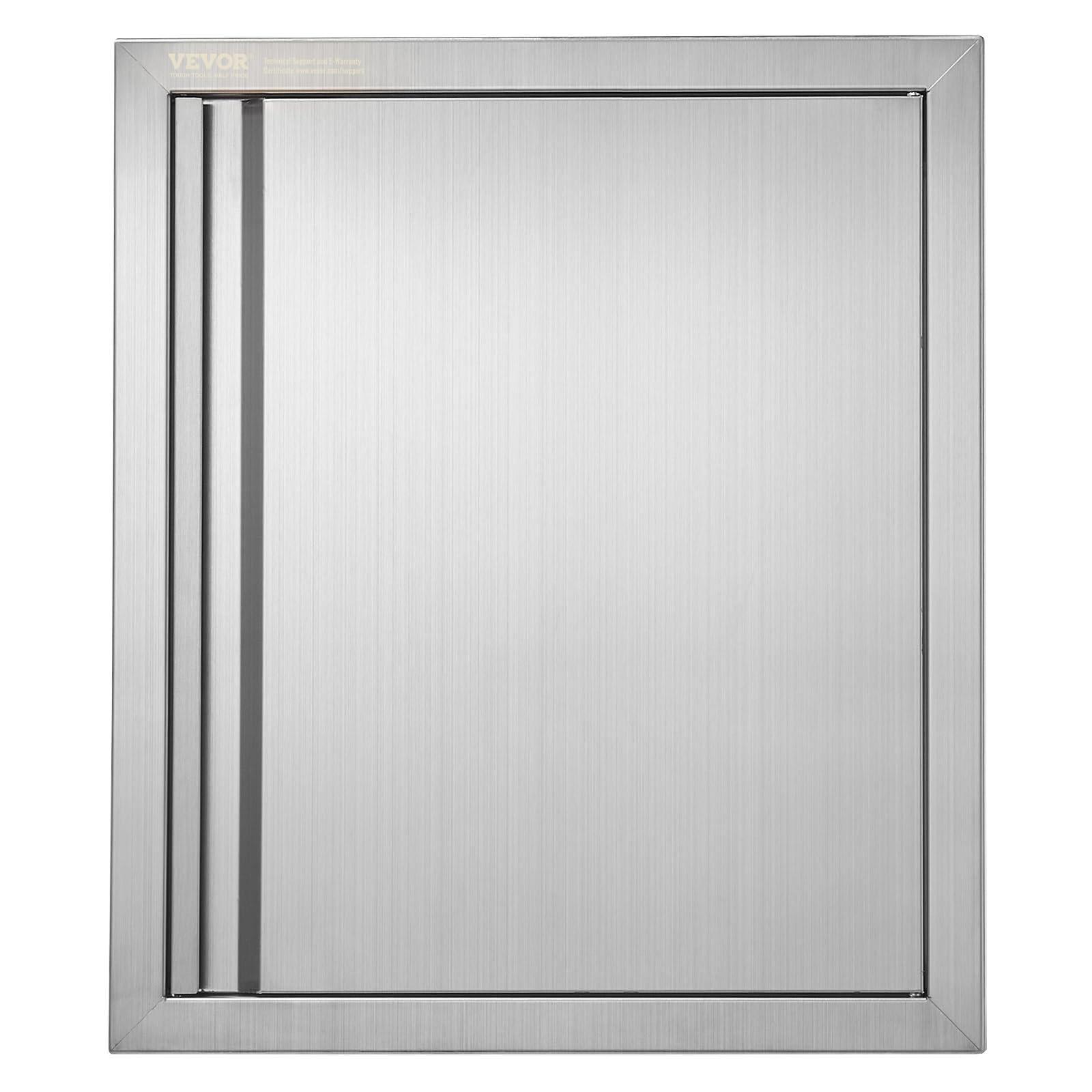 VEVOR outdoor BBQ door front view showing flush stainless steel finish and clean look
