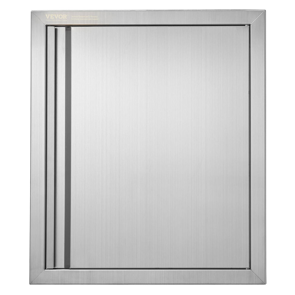 VEVOR outdoor BBQ door front view showing flush stainless steel finish and clean look