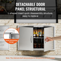 VEVOR open door revealing storage behind it for easy access during grilling
