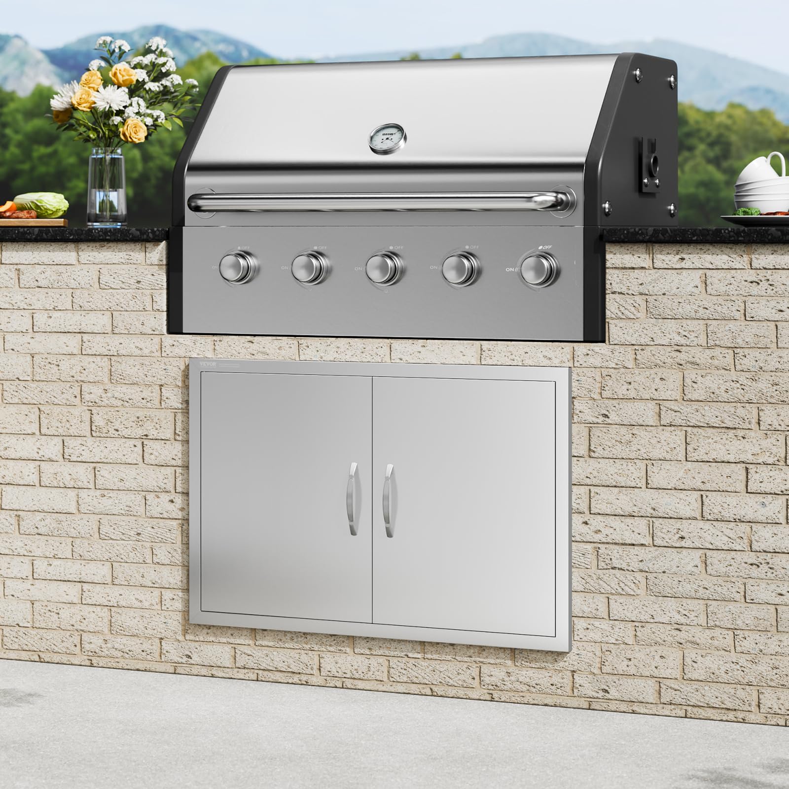 VEVOR stainless finish texture that cleans easily and resists rust