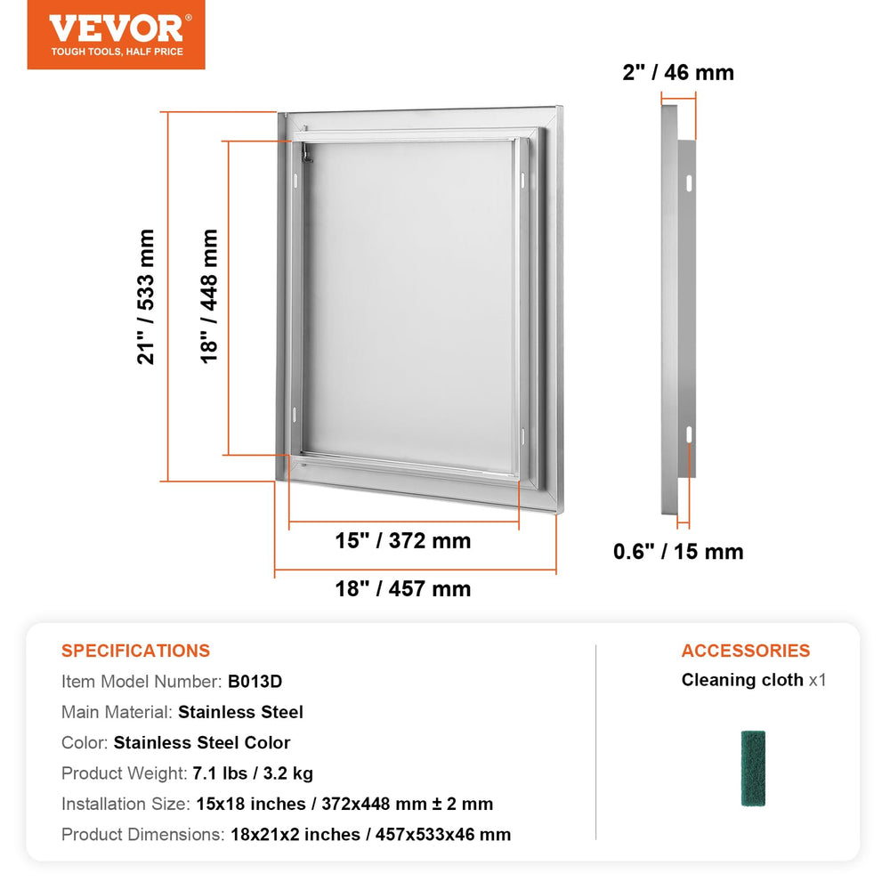 VEVOR installation template photo showing 1:1 perforation guide for accurate cutout