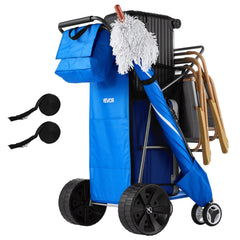 VEVOR beach cart front profile showing stable cargo transport benefit