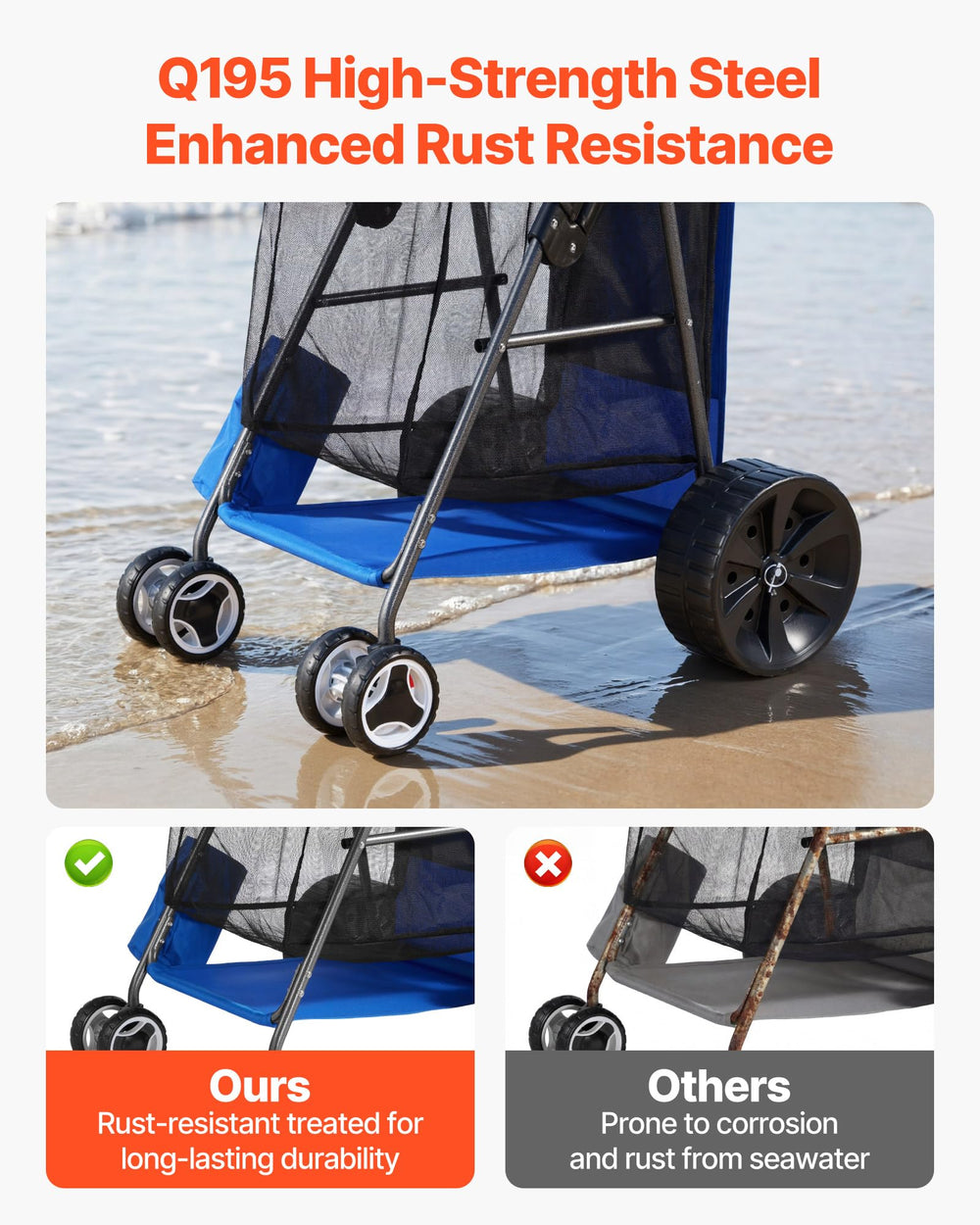 VEVOR beach cart with insulated cooler bag keeping drinks cold benefit