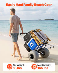 VEVOR beach dolly folded compact in car trunk for convenient transport