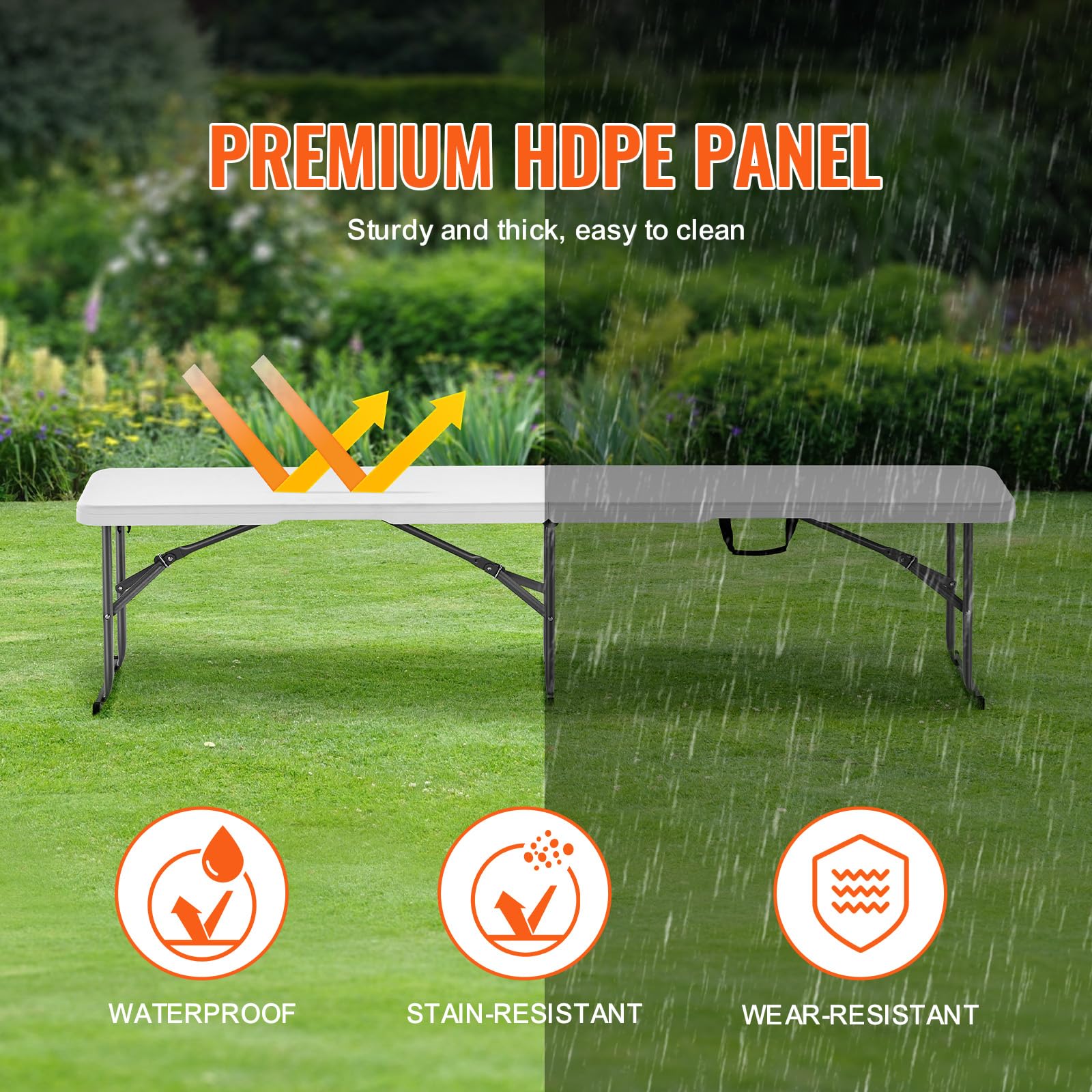 VEVOR folded bench with handle ready to carry for quick transport convenience