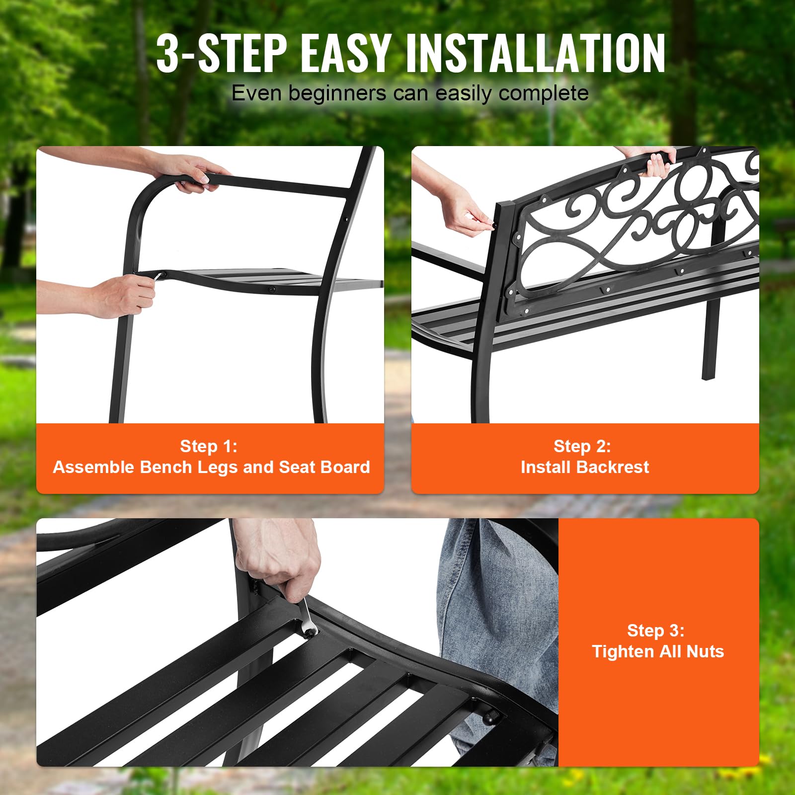VEVOR seat and back angle demonstrating relaxed leaning design