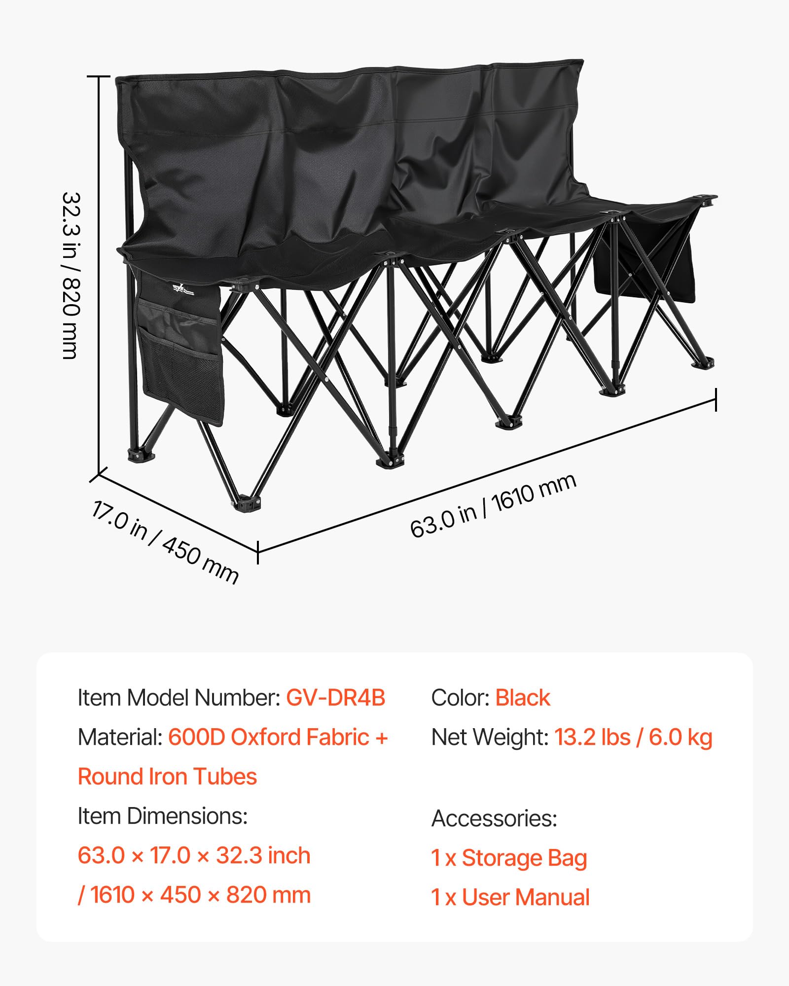 VEVOR bench next to people to show seating capacity and scale benefit