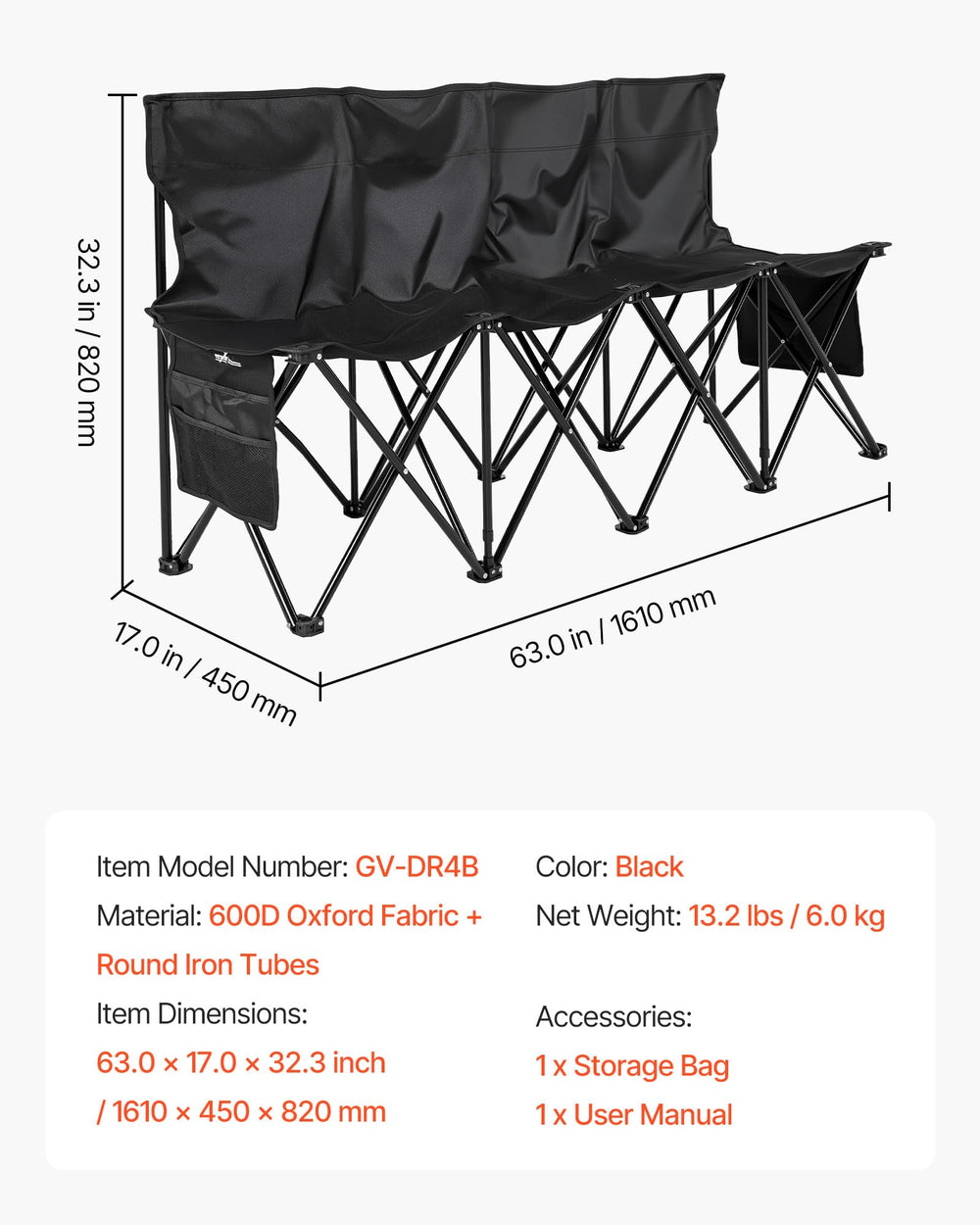VEVOR bench next to people to show seating capacity and scale benefit